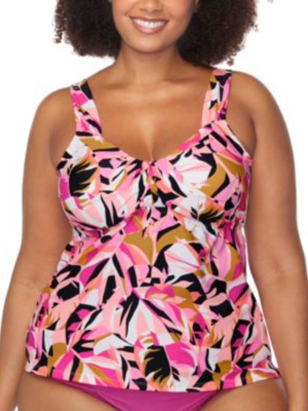Raisins Curve Trendy Plus Size Rimini Twist-Front Tankini Top Size 20W NWTS